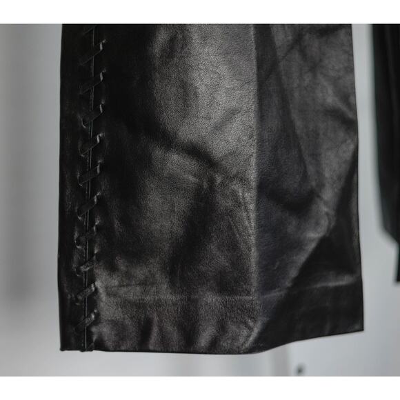 Santacroce Leather Pants IT 44, US S 2/4 Leather Laced Legs Retail $1295 - Picture 6 of 7